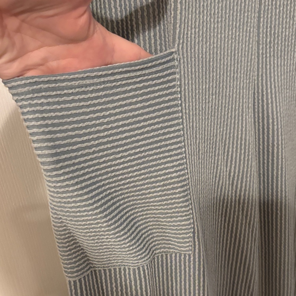 Women's Stretchy Ribbed Jumpsuit-Blue-Size 1X - Picture 6 of 9